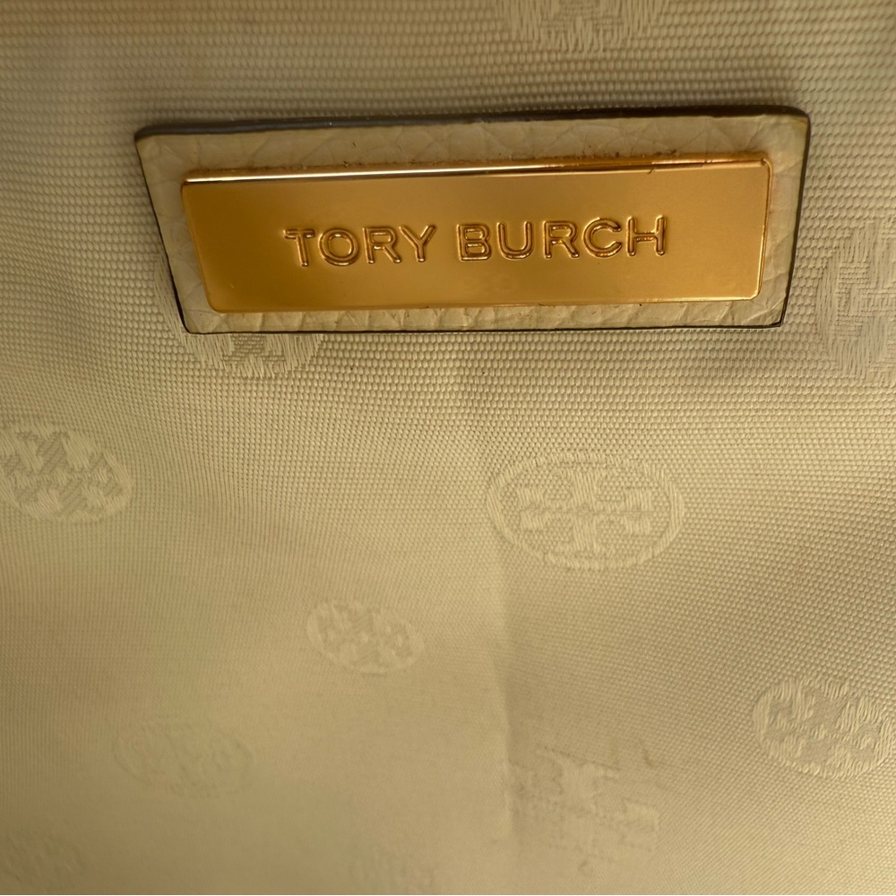 Pre-owned great condition Tory Burch Thea Appliqué Ivory Leather Bag floral - Picture 9 of 10